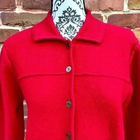 KAREN SCOTT 100% Wool Australian Button Long Sleeve Cardigan Sweater Size M - Picture 3 of 8
